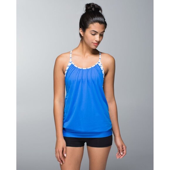 Lululemon Athletica No Limits Tank Loose Hip Length Striped Yoga Sporty Built-In - Picture 1 of 7